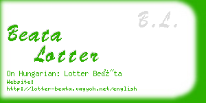 beata lotter business card